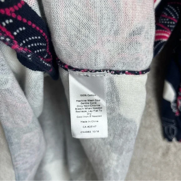 Talbots Cardigan Womens Extra Large Blue Pink Floral 3/4 Sleeve Button- 4356 - Picture 7 of 11